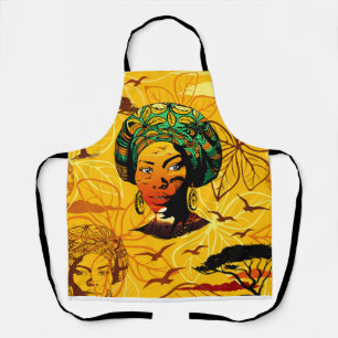 Delantal Retrato de mujer africana con puesta de sol