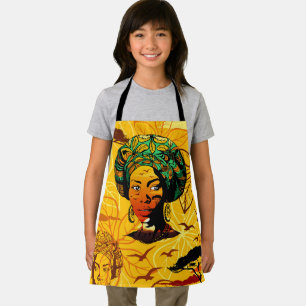 Delantal Retrato de mujer africana con puesta de sol