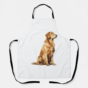 Delantal Retrato de perro de Golden Retriever - Illus Masco