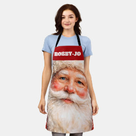 Delantal Retrato de Santa Claus en una alegre Navidad