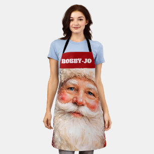 Delantal Retrato de Santa Claus en una alegre Navidad