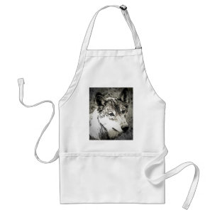 Delantal Retrato Gray Wolf