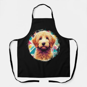 Delantal Retrato lindo perro dordendoodle en Doodle dorado