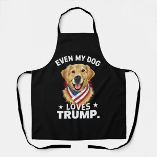 Delantal Retriever Incluso Mi Perro Ama Trump USA Bandera