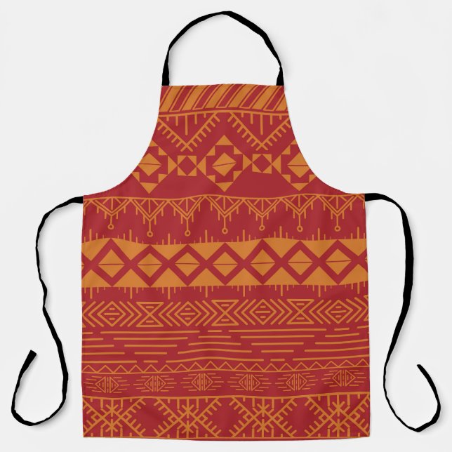 Delantal Retro Azteca: Diseño de patrones de época. (Anverso)