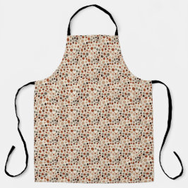 Delantal Retro Brown Dot Pattern All-Over Print Apron