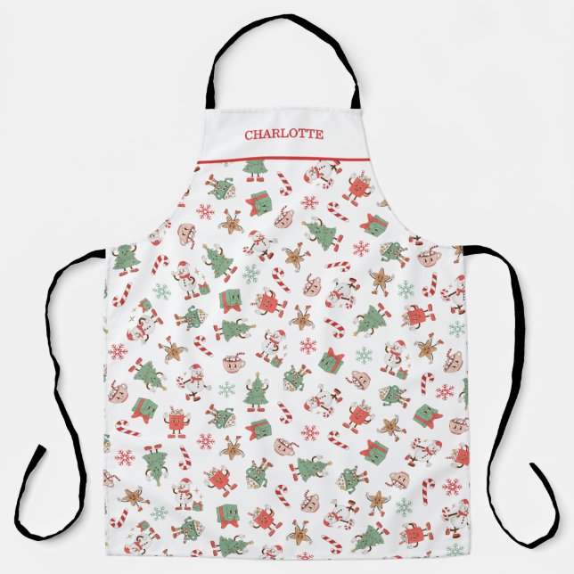 Delantal Retro Chillin' Con Mis Navidades Snowmies (Anverso)