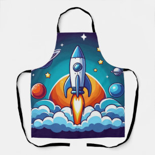 Delantal Retro, cohete espacial exterior