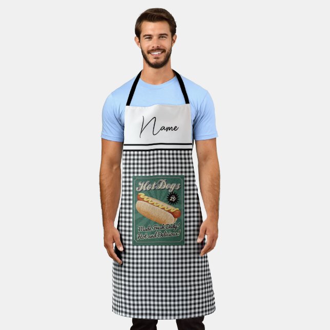 Delantal Retro de perro caliente (Gastado)