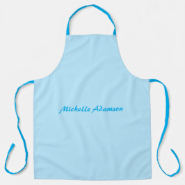 Delantal Retro Elegante De Estilo Plain Sky Azul Blanco