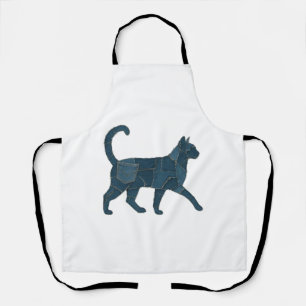 Delantal Retro Funny Denim Parche Animal Cat T-Shirt