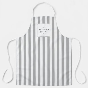Delantal Retro Gray Candy Stripes Apron