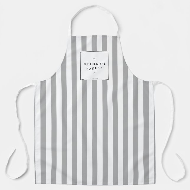 Delantal Retro Gray Candy Stripes Apron (Anverso)