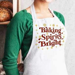 Delantal Retro Groovy Baking Spirits Navidades brillantes