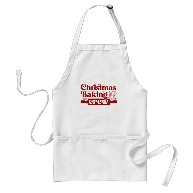 Delantal Retro Groovy Navidades Baking Crew (Frente)