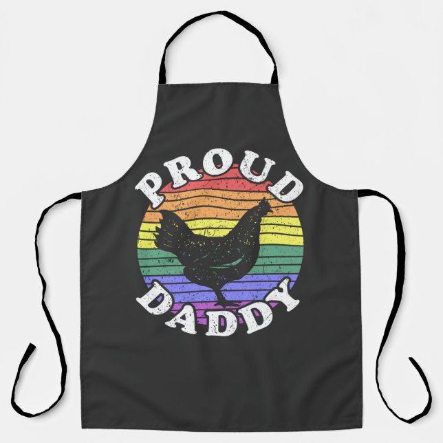 Delantal Retro LGBT Orgulloso papi-camiseta (Anverso)
