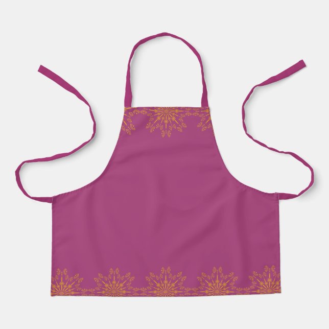 Delantal Retro Mandala Boysenberry Pequeño Apron (Anverso)