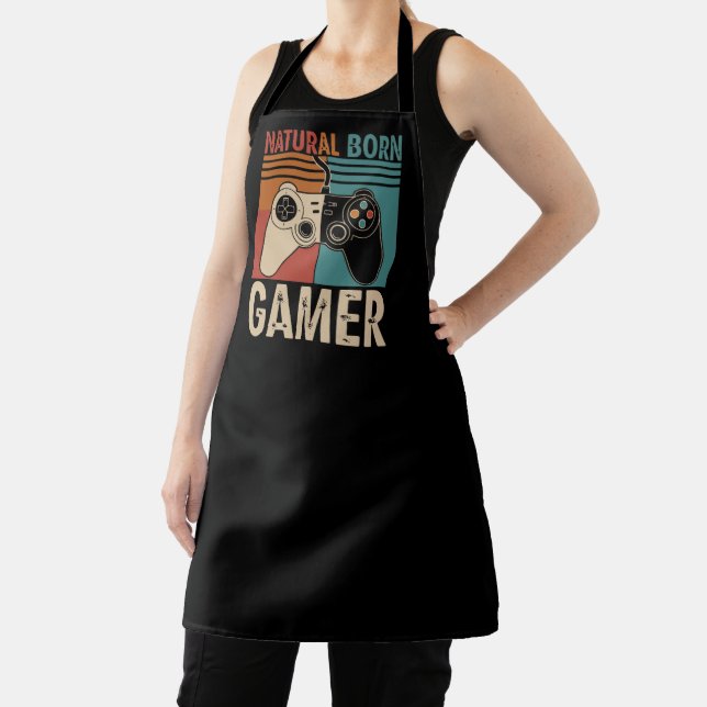 Delantal Retro Natural Born Gamer Funny (in situ)