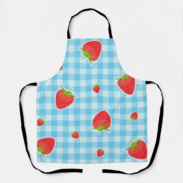 Delantal Retro para Picnic de Fresa (Anverso)