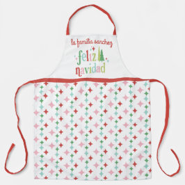 Delantal Retro Pastel Feliz Navidad | Familia