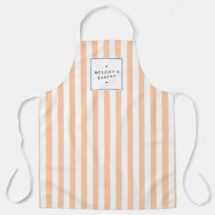 Delantal Retro Peach Candy Stripes Apron