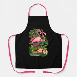 Delantal Retro Pink Flamingos Classic