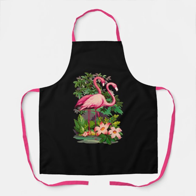 Delantal Retro Pink Flamingos Classic (Anverso)