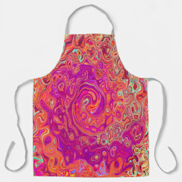 Delantal Retro Resumen de la barra de coral y mármol púrpur