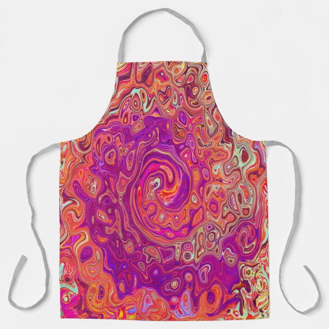 Delantal Retro Resumen de la barra de coral y mármol púrpur (Anverso)