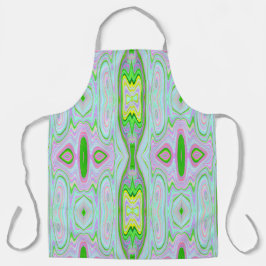 Delantal Retro Resumen Rosa, Lime Green y Aqua Pattern