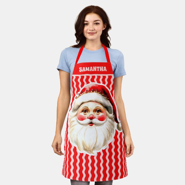 Delantal Retro Rojo Santa Claus Navidades de Ric Rojo Apron (Gastado)