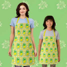 Delantal Retro Sunny Limón Amarillo Verde Primavera