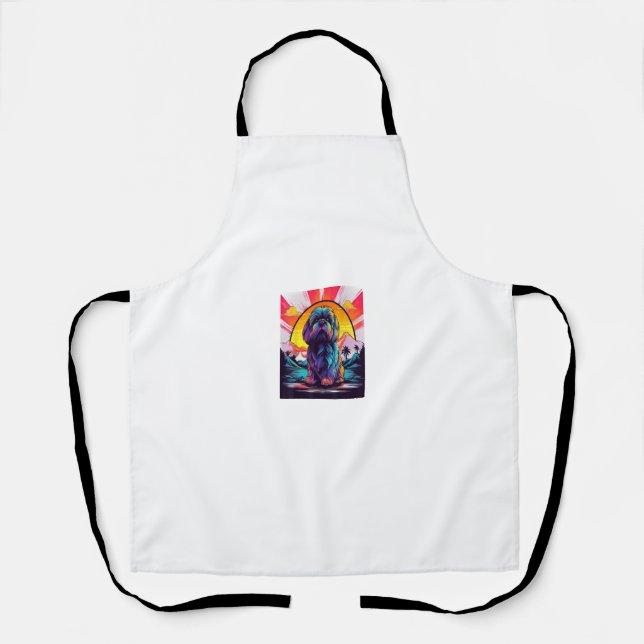 Delantal Retro Sunset Lhasa Apso Dog (Anverso)