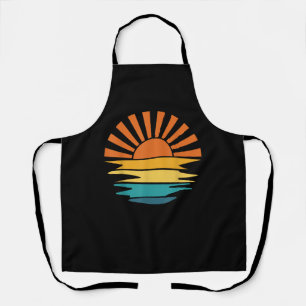 Delantal Retro Sunset Rays Wavy Vintage Retro Sunshine Sun