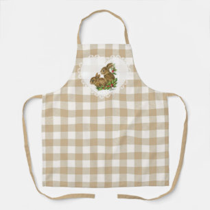 Delantal Retro Vintage Coquette Baby Animals Bunny Gingham