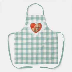 Delantal Retro Vintage Coquette Baby Animals Dog Gingham