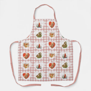 Delantal Retro Vintage Coquette Baby Xmas Animales Gingham