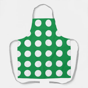 Delantal Retro Vintage de Lunares Blancos y Verdes