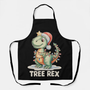 Delantal Rex árbol luces de Navidad dinosaurio Xmas T Rex