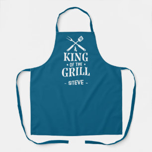 Delantal Rey Azul de La Parrilla Personalizado BBQ
