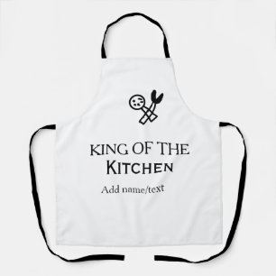 Delantal Rey de la cocina chef cocinando agregar nombre cor
