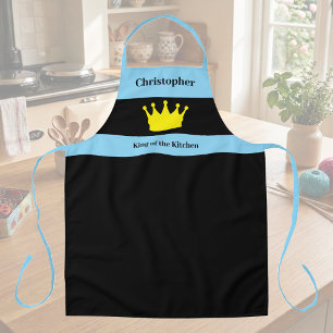 Delantal Rey de la cocina nombre corona azul