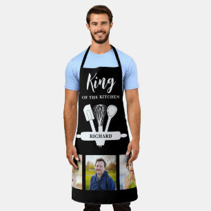 Delantal Rey De La Cocina Nombre En Blanco Y Negro Foto