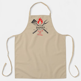 Delantal Rey de la Cocina Personalizable Caliéntate Caqui-M