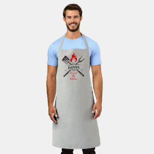 Delantal Rey de la Cocina Piedra Pálida Personalizable