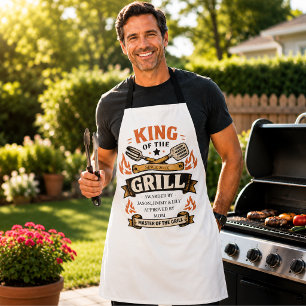 Delantal Rey de la Parrilla BBQ Papá Día del Padre