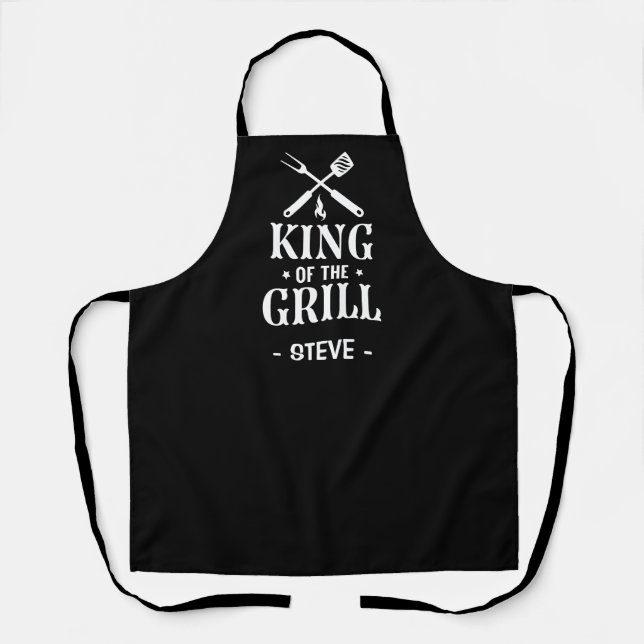 Delantal Rey de la Parrilla Personalizada BBQ (Anverso)