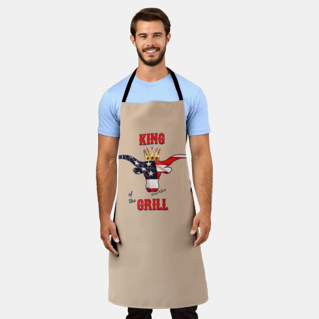 Delantal Rey Del Gril, Longhorn Steer Apron (Gastado)
