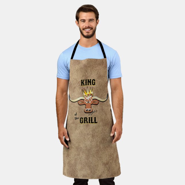 Delantal Rey Del Grill, Longhorn Steer Apron (Gastado)