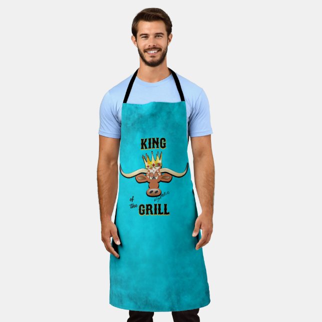 Delantal Rey Del Grill, Longhorn Steer Apron (Gastado)